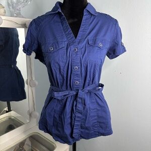 Charlotte Russe Royal Blue Button-Down Shirt